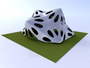 pointed structure with smooth panels and perforations 3D Model