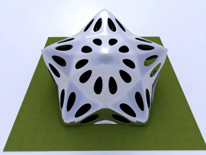 pointed structure with smooth panels and perforations 3D Model