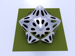 pointed structure with smooth panels and perforations Modelo 3D