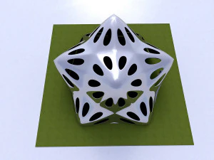 pointed structure with smooth panels and perforations 3D Model