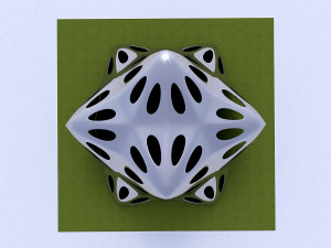 pointed structure with smooth panels and perforations Modelo 3D