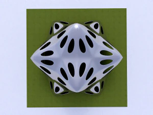 pointed structure with smooth panels and perforations 3D Model