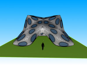 pointed structure with smooth panels and perforations Modelo 3D
