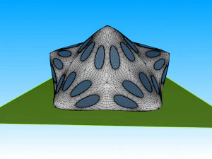 pointed structure with smooth panels and perforations 3D Model