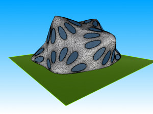 pointed structure with smooth panels and perforations Modelo 3D