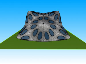 pointed structure with smooth panels and perforations Modelo 3D