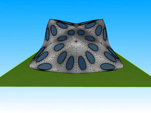 pointed structure with smooth panels and perforations 3D Model