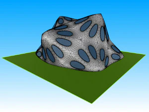 pointed structure with smooth panels and perforations 3D Model