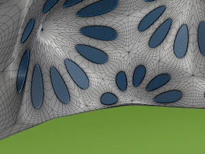 pointed structure with smooth panels and perforations 3D Model