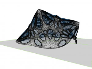 pointed structure with smooth panels and perforations 3D Model