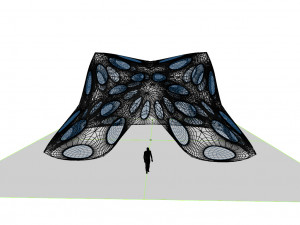 pointed structure with smooth panels and perforations Modelo 3D