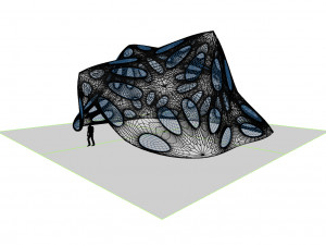 pointed structure with smooth panels and perforations Modelo 3D