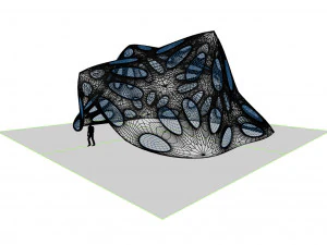 pointed structure with smooth panels and perforations 3D Model