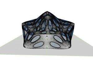 pointed structure with smooth panels and perforations 3D Model