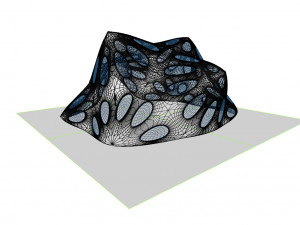 pointed structure with smooth panels and perforations Modelo 3D