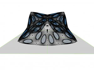 pointed structure with smooth panels and perforations 3D Model