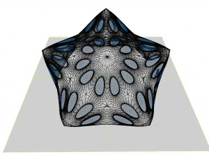 pointed structure with smooth panels and perforations 3D Model