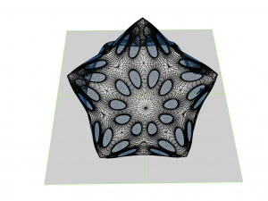 pointed structure with smooth panels and perforations 3D Model