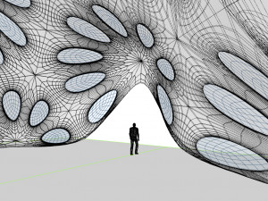 pointed structure with smooth panels and perforations Modelo 3D