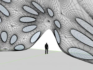 pointed structure with smooth panels and perforations 3D Model