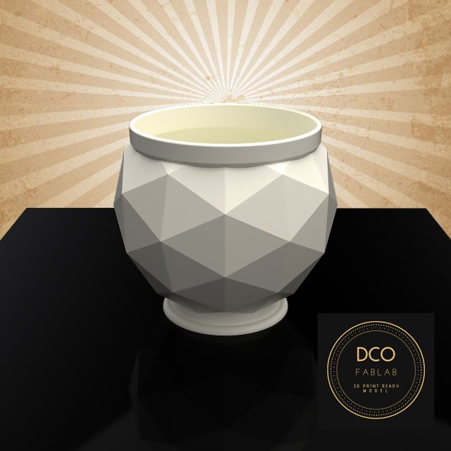 decorative triangulated container pot for succulents v1 3D Baskı Modeli .c4d .max .obj .3ds .fbx .stl .blend 