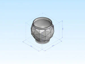 decorative triangulated container pot for succulents v1 3D Print Model