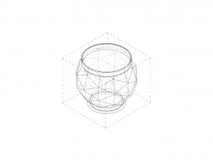 decorative triangulated container pot for succulents v1 3D Print Model