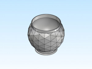 decorative triangulated container pot for succulents v2 Modelo de Impressão 3D
