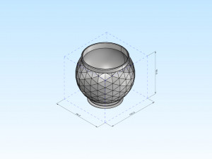 decorative triangulated container pot for succulents v3 Modello di stampa 3D