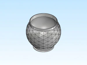 decorative triangulated container pot for succulents v3 3D Print Model