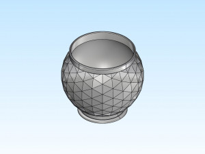 decorative triangulated container pot for succulents v3 Modello di stampa 3D
