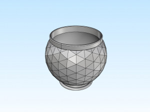 decorative triangulated container pot for succulents v3 Modello di stampa 3D