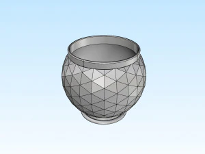 decorative triangulated container pot for succulents v3 3D Print Model