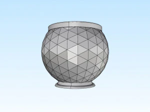 decorative triangulated container pot for succulents v3 3D Print Model