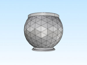 decorative triangulated container pot for succulents v3 Modello di stampa 3D