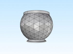 decorative triangulated container pot for succulents v3 Modello di stampa 3D