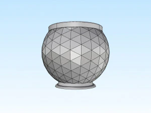 decorative triangulated container pot for succulents v3 3D Print Model