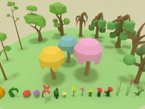 低聚森林包 3D 模型