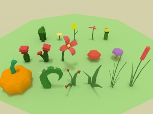 low-poly forest pack Modelo 3D