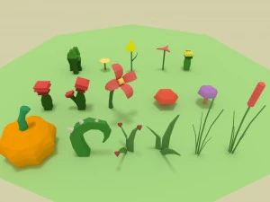 low-poly forest pack 3D Model