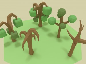 low-poly forest pack Modelo 3D