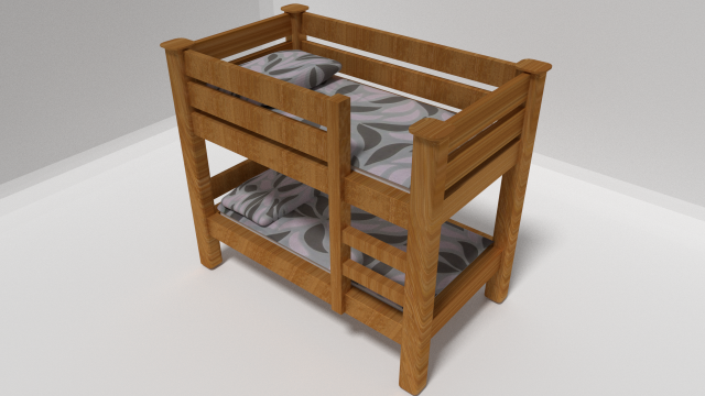 bunk bed 3D Модель .c4d .max .obj .3ds .fbx .stl .blend 