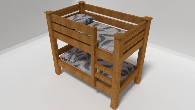 bunk bed 3D Model .c4d .max .obj .3ds .fbx .stl .blend 