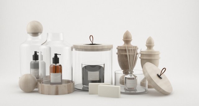 bathroom equipments 3D Model .c4d .max .obj .3ds .fbx .stl .blend 