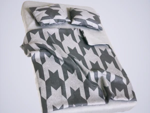 枕付きのベッド 3Dモデル