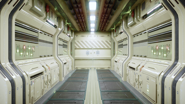 Modular sci fi corridor 3D Модель .c4d .max .obj .3ds .fbx .stl .blend 