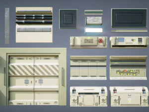 Modular sci fi corridor 3D Model