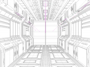 Modular sci fi corridor 3D Model