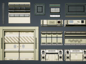 Modular sci fi corridor 3D Model