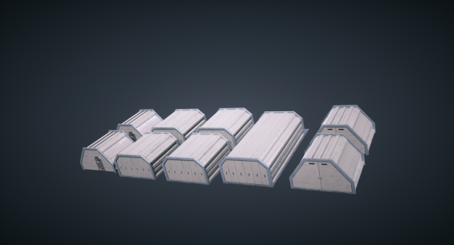 mars kitbash - hangars 3Dモデル .c4d .max .obj .3ds .fbx .stl .blend 